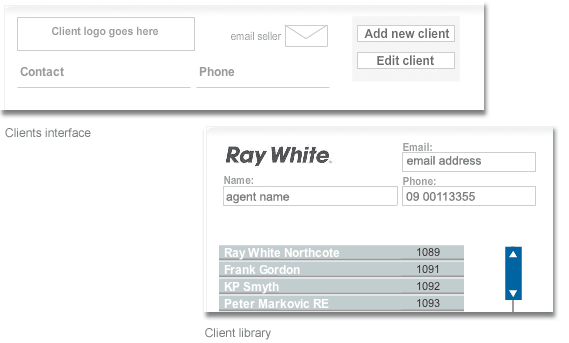 Screen shot of Client manager