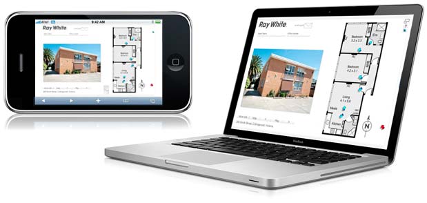 iFloorplans displayed on the iPhone